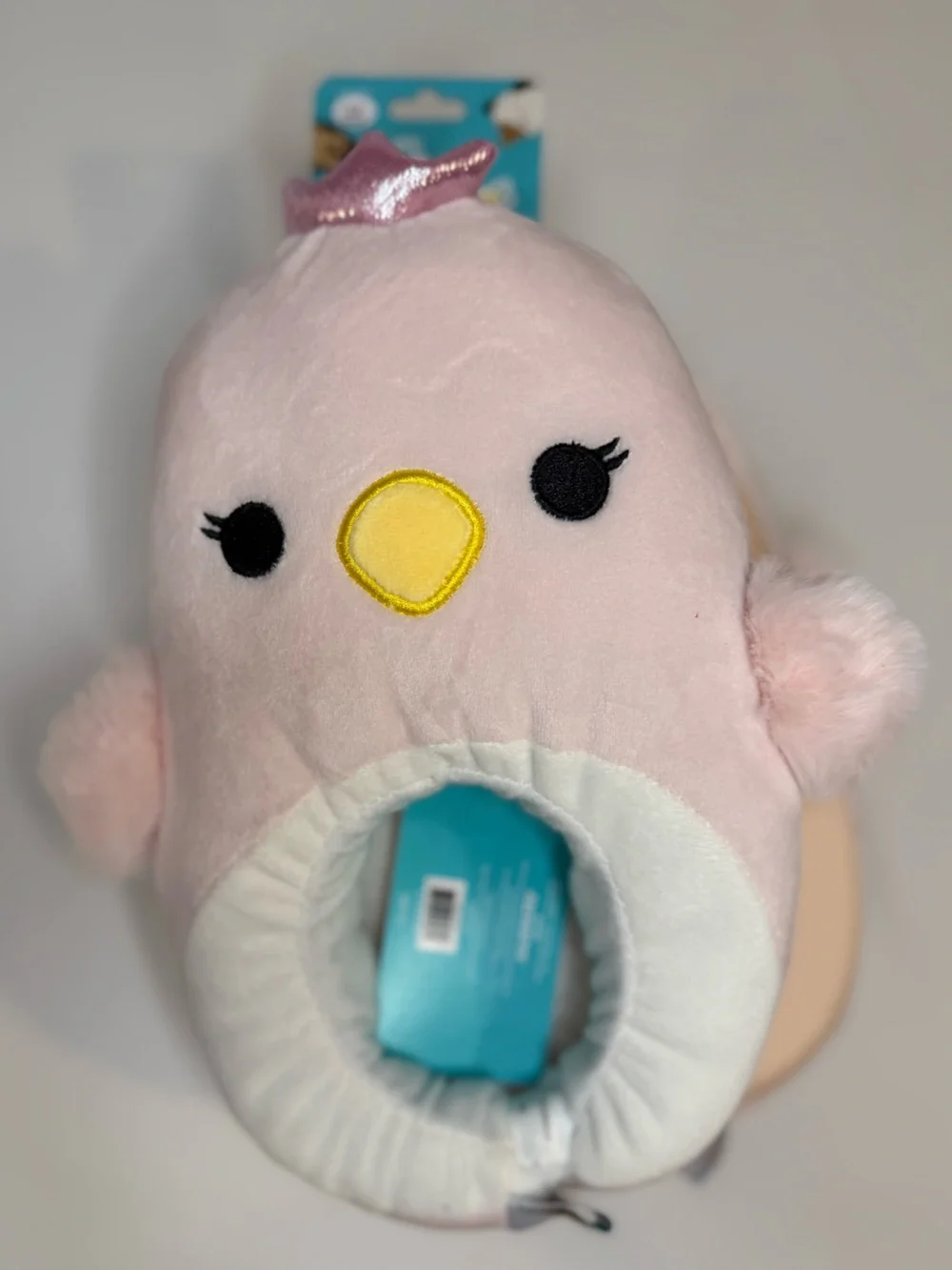 Squishmallows Pink Chick Plush Slippers Size 4-5 NWT